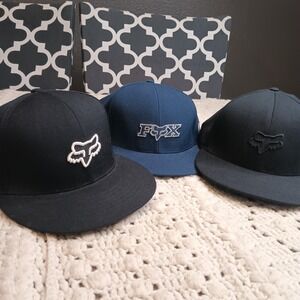 3 Fox Racing Fitted 7 3/4 Cap Lot 100% Wool Hats All Pro Embroidered‎ Y2K Street